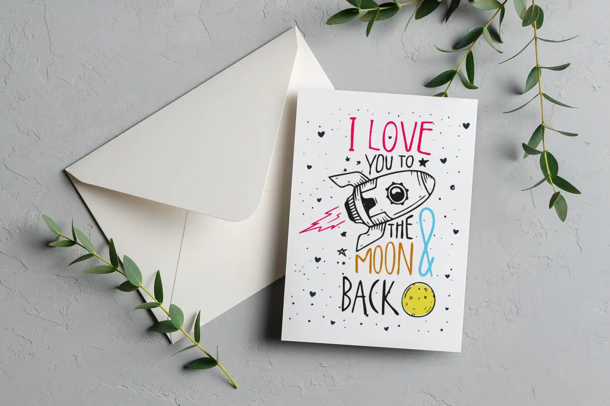 I Love you the moon and back Greeting Card