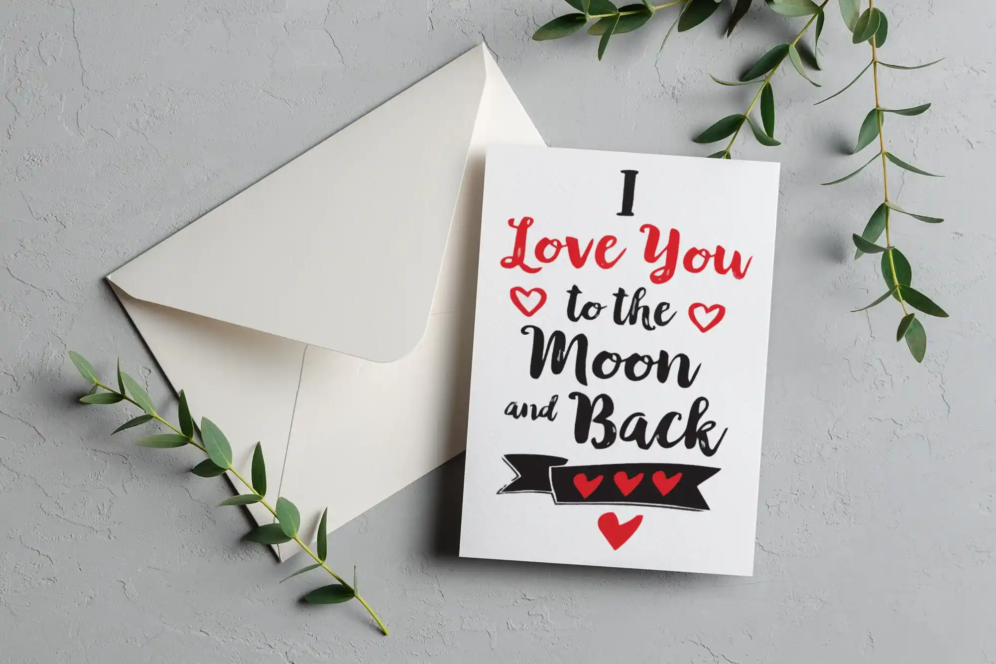 Love Moon and Back Greeting Card