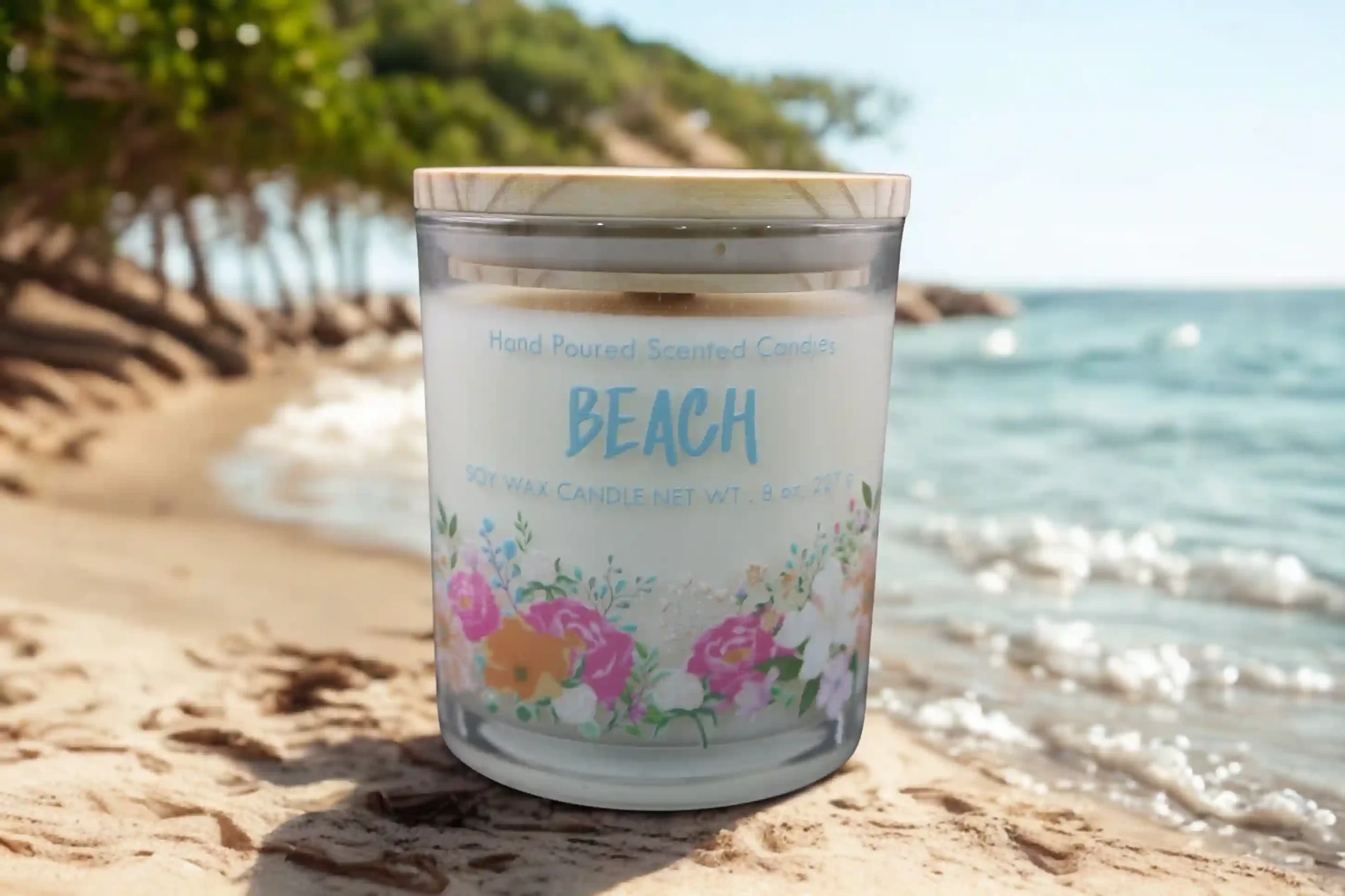 8oz ScentedFlora Candle Beach