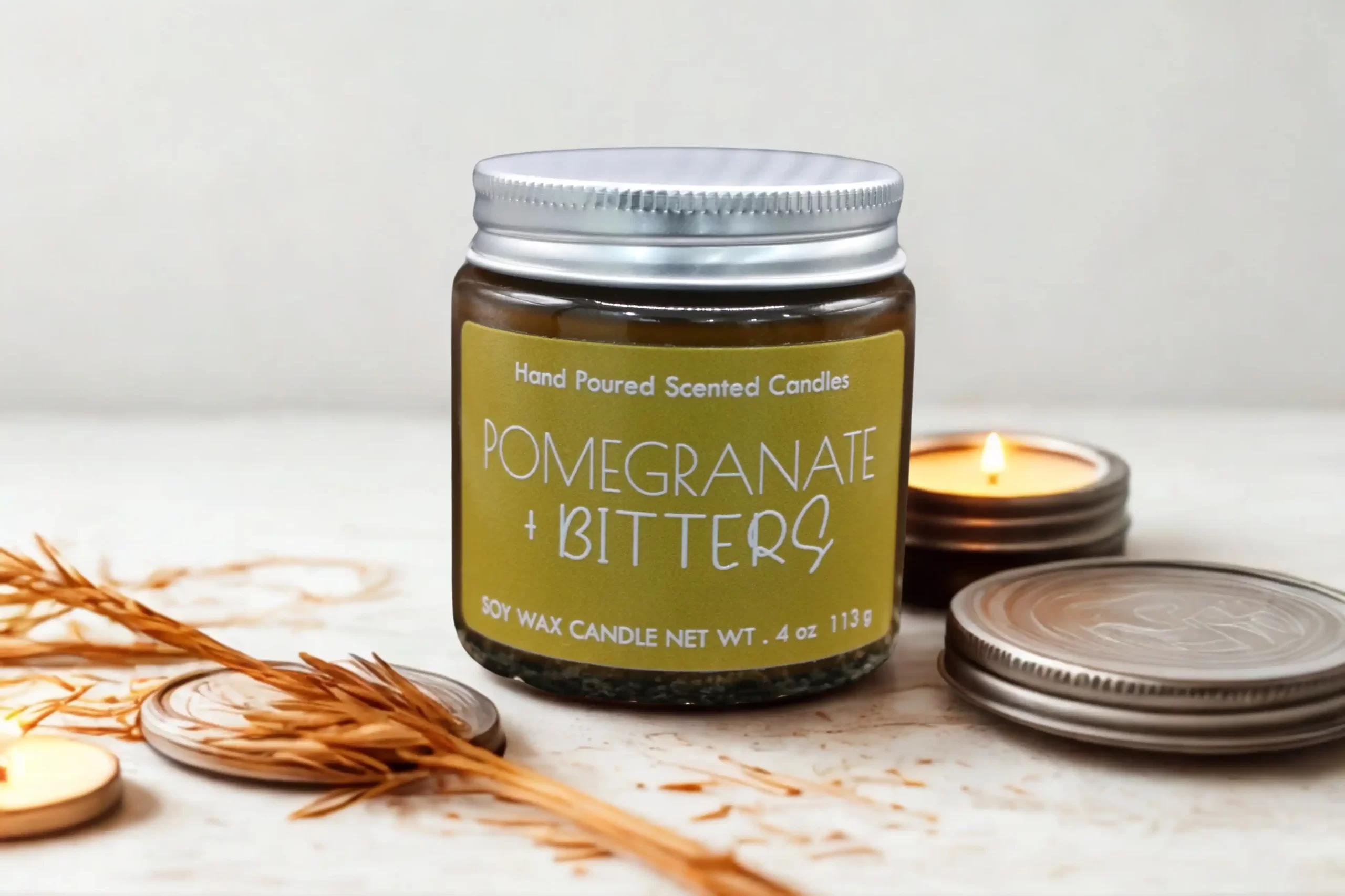 4oz Candle Pomegranate + Bitters