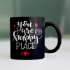 Happy Place Black Mug