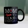 Mom I Love You Black Mug